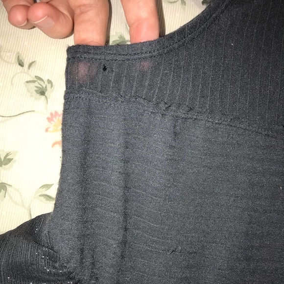 Free People GREY Peplum Tiered Shimmer Ruffle Top - Picture 7 of 8